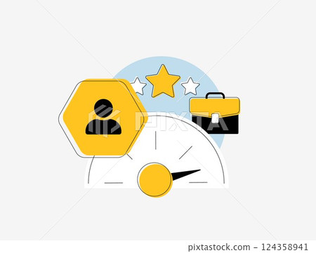 Employee experience concept with workplace satisfaction, career growth, team collaboration and work-life balance to improve engagement and productivity. Employee experience vector illustration 124358941