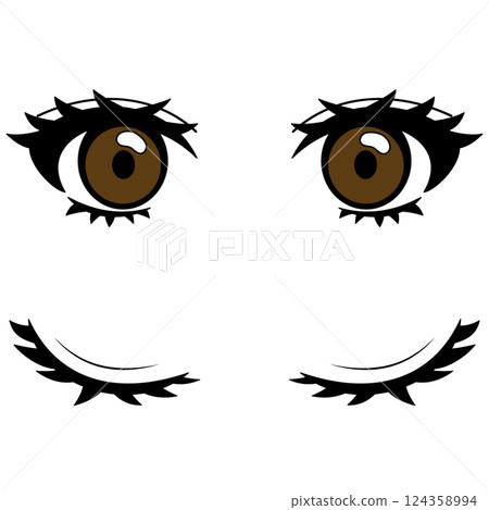 Youthful eyes_open/closed_differential set_handwritten_vector material Youthful eyes_open/closed_differential set_handwritten_vector material 124358994