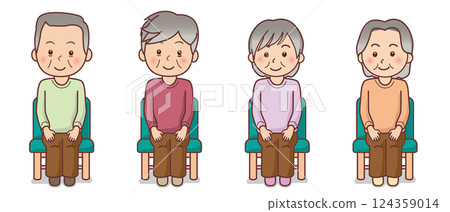 Elderly people sitting in a chair 124359014