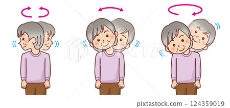 Elderly woman doing neck exercises 124359019