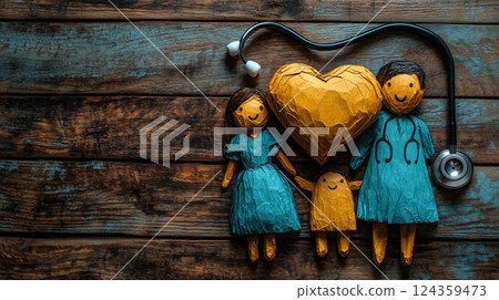 Family Health Care and Heart Protection Concept Family Health Care and Heart Protection Concept 124359473