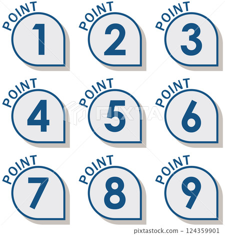 Illustration material: Number icon set 1 to 9 Illustration material: Number icon set 1 to 9 124359901
