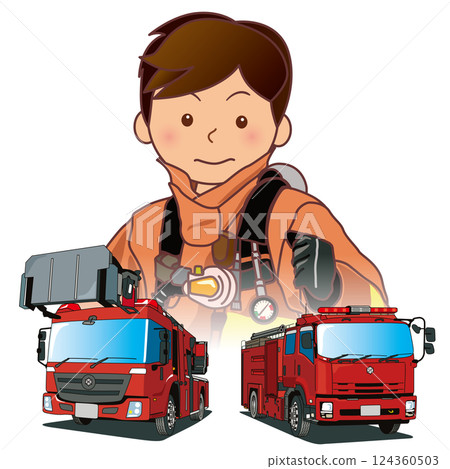 消防車和人員 消防車和人員 124360503