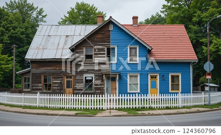 Old vs New House | Half Renovated Vintage Home with Modern Contrast. 124360796