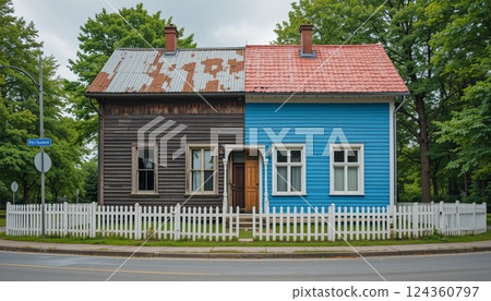 Old vs New House | Half Renovated Vintage Home with Modern Contrast. 124360797