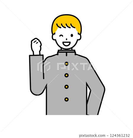 Upper body pose_simple male student 05 124361232