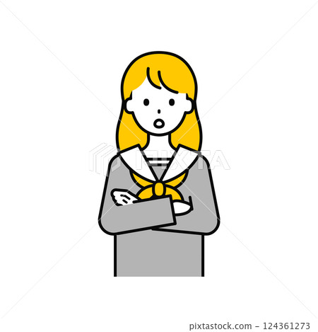 Upper body pose_simple student girl 11 124361273