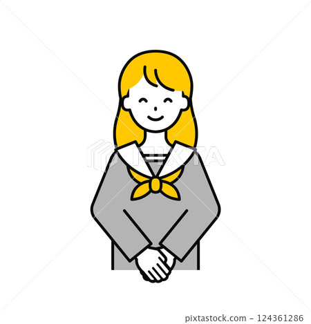 Upper body pose_simple student girl 19 124361286