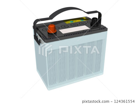 Battery, car battery, car battery (3DCG image) 124361554
