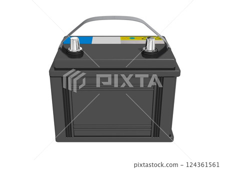 Battery, car battery, hybrid auxiliary battery, car battery (3DCG image) Battery, car battery, hybrid auxiliary battery, car battery (3DCG image) 124361561