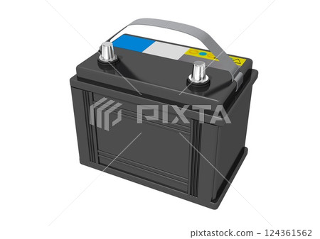 Battery, car battery, hybrid auxiliary battery, car battery (3DCG image) 124361562