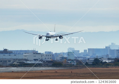 大阪國際機場全日空飛機降落空中公園 124361600
