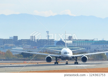 Osaka International Airport ANA Airplane Takeoff Ready Sky Park Osaka International Airport ANA Airplane Takeoff Ready Sky Park 124361753