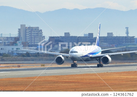 Osaka International Airport ANA Airplane Takeoff Ready Sky Park 124361762