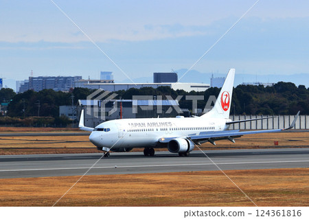 Osaka International Airport JAL Airplane Landing Ready Sky Park Osaka International Airport JAL Airplane Landing Ready Sky Park 124361816