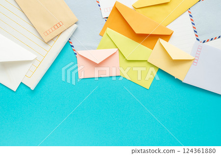 信紙信封和明信片季節性新聞賀卡 124361880