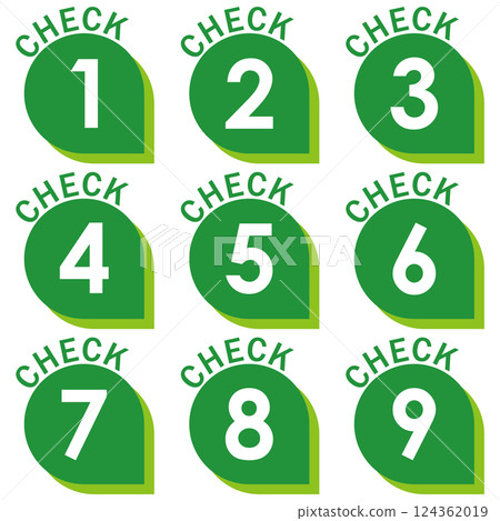 插圖素材：數位圖示設定1至9 124362019