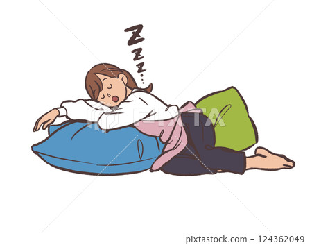 做家事間隙睡覺的女人 124362049