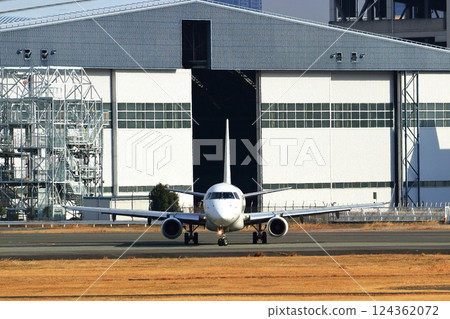 大阪國際機場日航飛機起飛天空公園 124362072