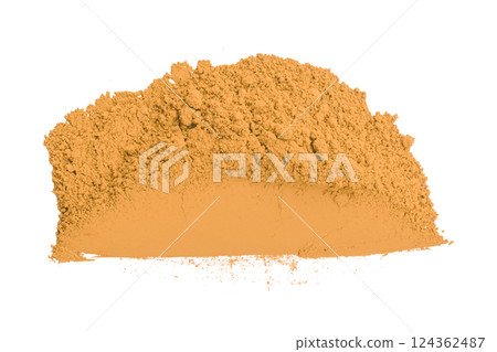 Orange powder isolated on transparent background. Orange powder isolated on transparent background. 124362487