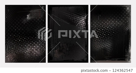 Punk grunge halftone black backgrounds 124362547