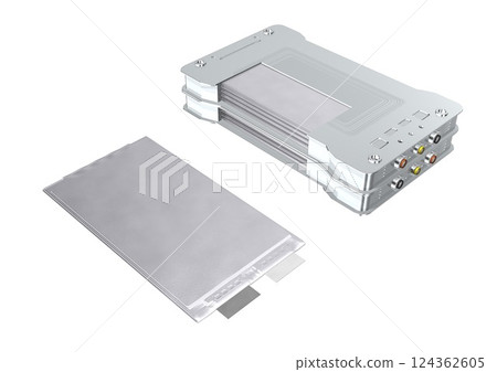 EV 驅動電池 鋰離子電池 電池 電池模組(3DCG 影像) EV 驅動電池 鋰離子電池 電池 電池模組(3DCG 影像) 124362605