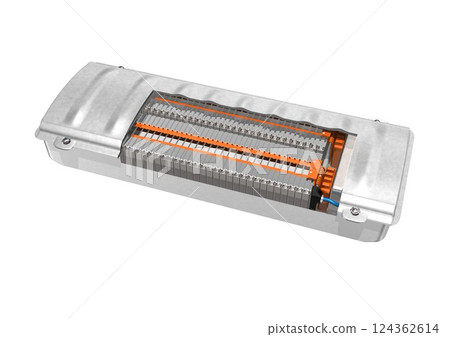EV drive battery Lithium-ion battery Cell module Battery pack (3DCG image) 124362614