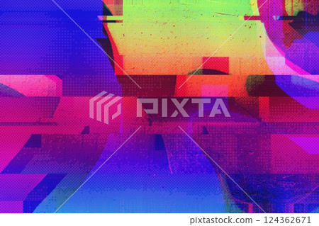 Abstract Glitch Art in Neon Pink, Blue, Green with 90s, Y2K Vibes Abstract Glitch Art in Neon Pink, Blue, Green with 90s, Y2K Vibes 124362671