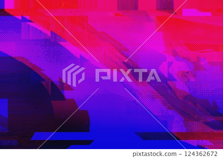 Vibrant Glitch Art in Red, Pink, Blue for Digital 90s, Y2K Aesthetic Vibrant Glitch Art in Red, Pink, Blue for Digital 90s, Y2K Aesthetic 124362672