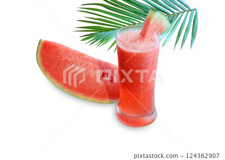 Top view of Watermelon juice splash fruit, focus selective Top view of Watermelon juice splash fruit, focus selective 124362907