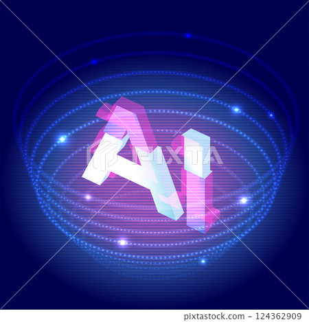AI Digital Vortex with Neon Glow Effects AI Digital Vortex with Neon Glow Effects 124362909