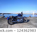 Bike, sea and blue sky 124362983