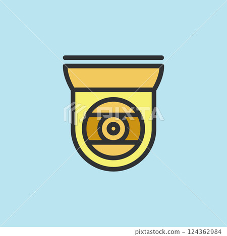CCTV icon video surveillance made flat color style 124362984