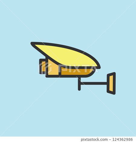 CCTV icon video surveillance made flat color style 124362986