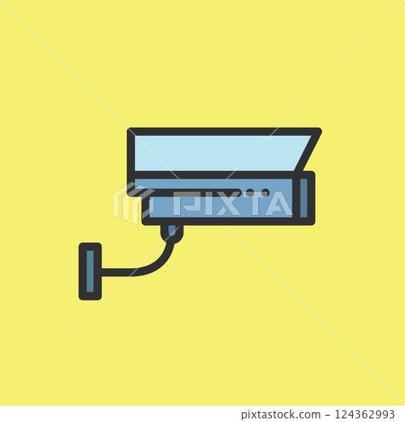 CCTV icon video surveillance made flat color style 124362993