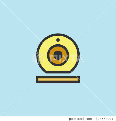 Video baby monitor icon, made flat color style Video baby monitor icon, made flat color style 124362994