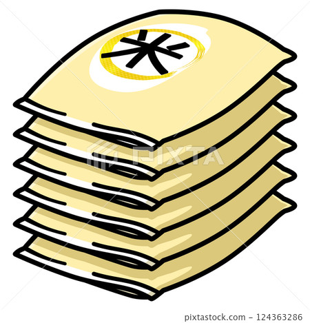 Stacked rice bags illustration material Stacked rice bags illustration material 124363286