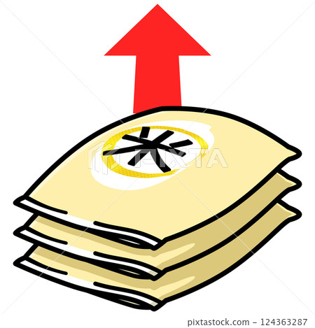 Rice price increase illustration material Rice price increase illustration material 124363287