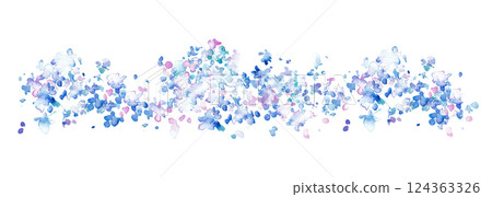 繡球花水彩插圖。繡球花向量插圖背景。用水彩繪製的雨季繡球花。 124363326