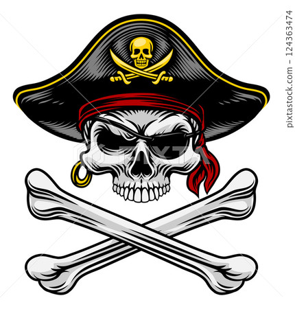 Skull Pirate Crossbones Crosssed Bones Design Skull Pirate Crossbones Crosssed Bones Design 124363474