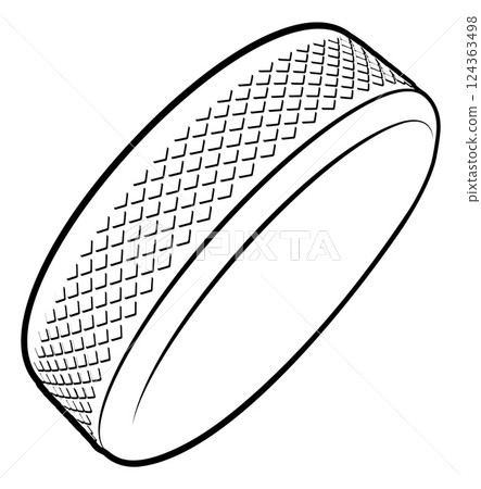 Ice Hockey Puck Cartoon Sports Icon Illustration 124363498
