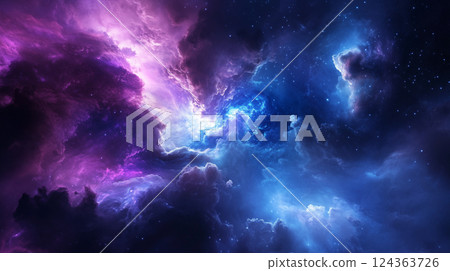 Spiritual space fantastic purple and gold space nebula Spiritual space fantastic purple and gold space nebula 124363726