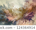 水彩深色和深色紋理背景 124364914