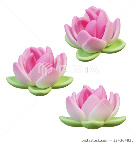 Lotus flower Icon 3D Graphic 124364923