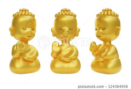 Buddha Gold Statue 3D Graphic Buddha Gold Statue 3D Graphic 124364936