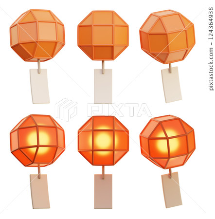lotus lantern icon 3D graphic lotus lantern icon 3D graphic 124364938