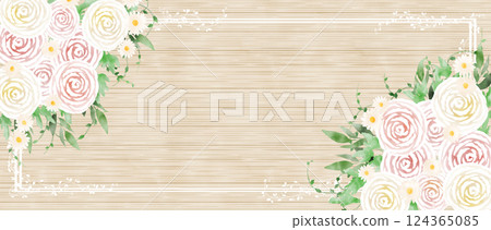 毛茛（木紋背景，水平） 124365085