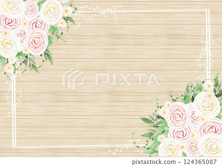 毛茛（木紋背景） 124365087