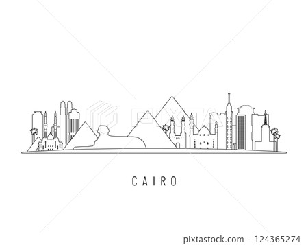 Detailed Cairo skyline vector illustration. Detailed Cairo skyline vector illustration. 124365274
