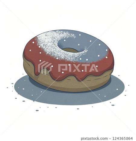 Delicious glazed donut with chocolate frosting and sprinkle topping on white background 124365864